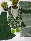 Tew Heavy Georgette Embroidery Work Top With Sharara Dupatta Exporters In India